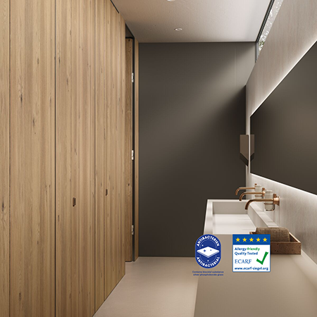 Transforming washroom spaces with Polyrey products