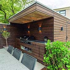 Garden Rooms with Bamboo Decking, Fencing & Cladding