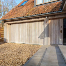 Bespoke Oak Garage Door for a Coastal Residence