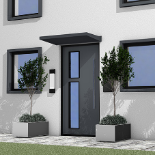 Skyline Architectural Door Canopies from Alumasc: Design flexibility, simple installation
