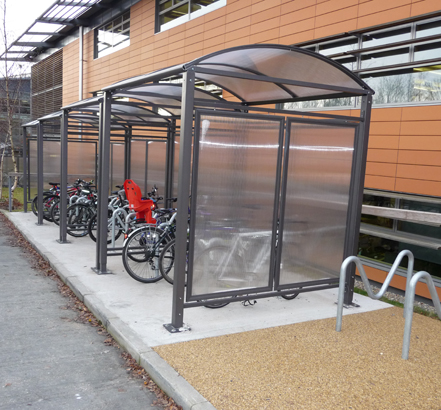 Streetproducts were contracted to install a cycle shelter