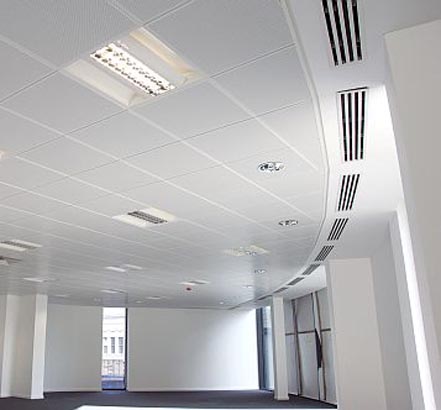 Th clip-in ceiling tiles were coated with Biocote