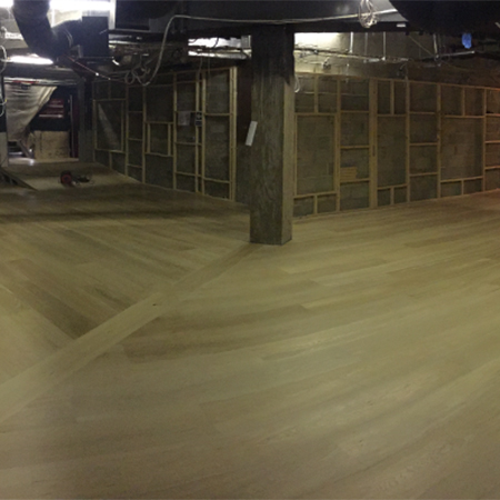 The board laid diagonally in the whole area