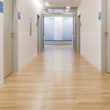 White oak flooring adds bright feel for hospital