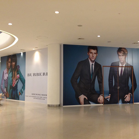 Large indoor hoardings for Burberry