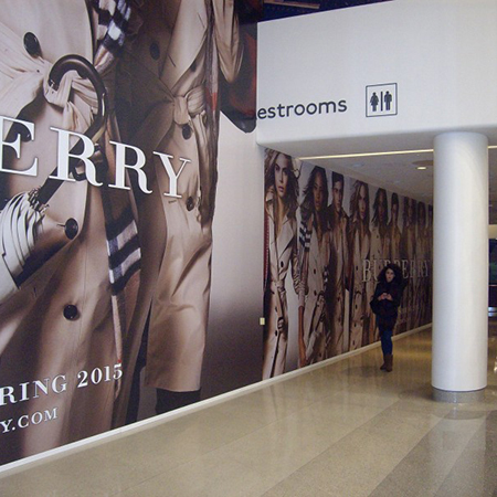 Large indoor hoardings for Burberry