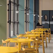 A line of tables in True Joy™