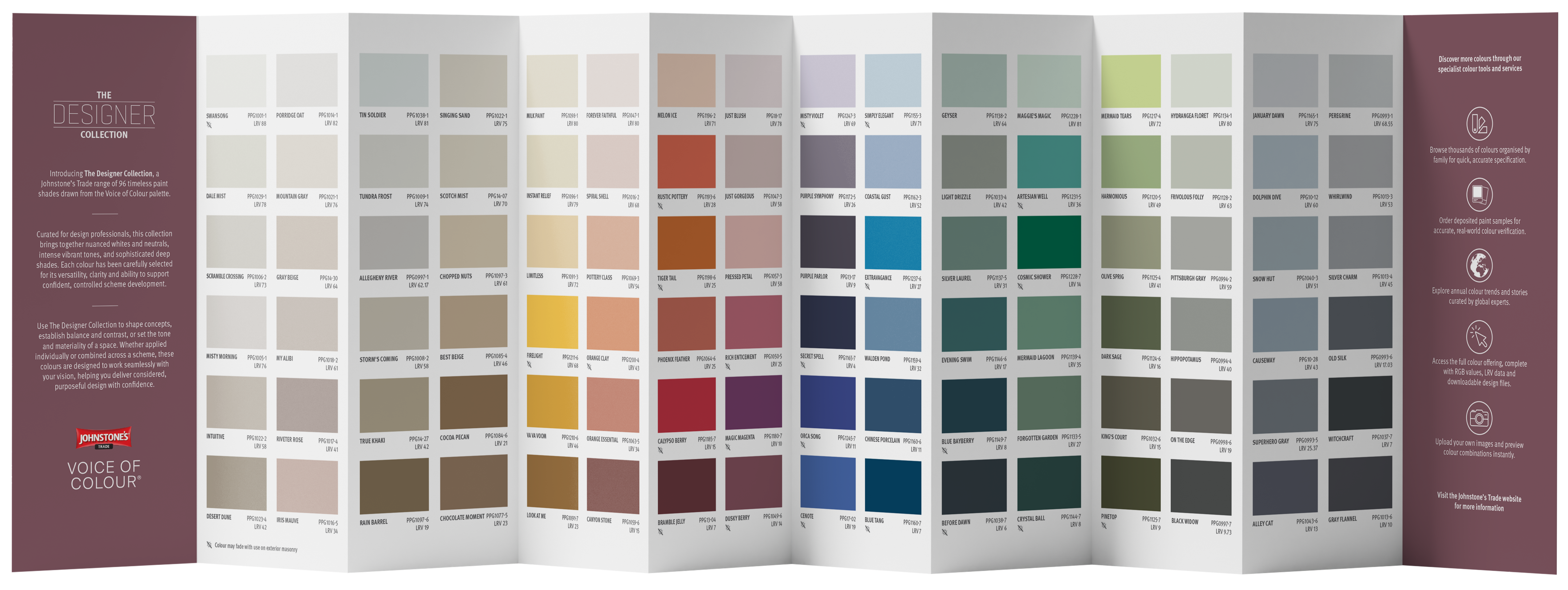 The Designer Collection Colour Card 1