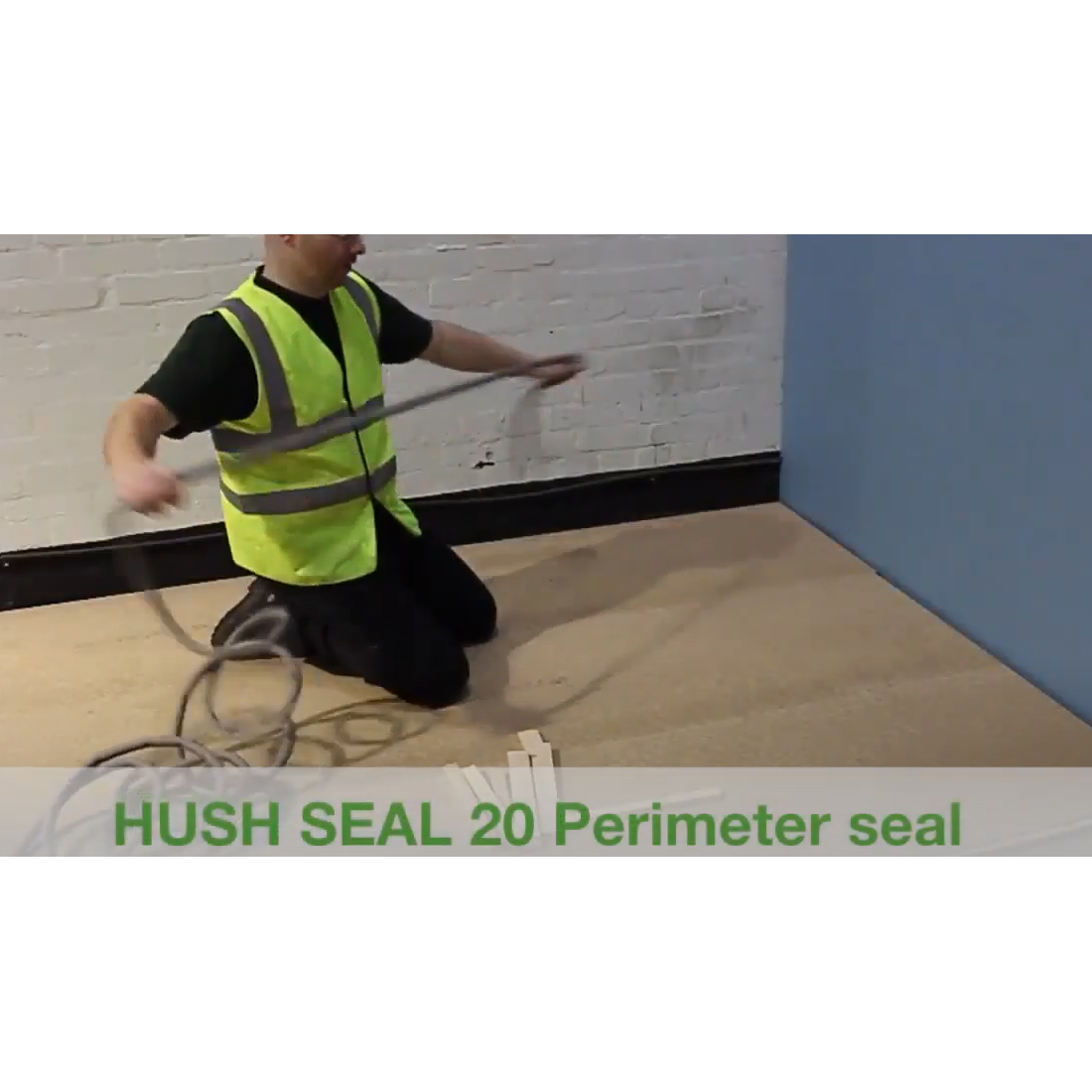 Hush Seal 20 Perimeter Seal: acoustically isolating seal for all perimeters in floor treatments