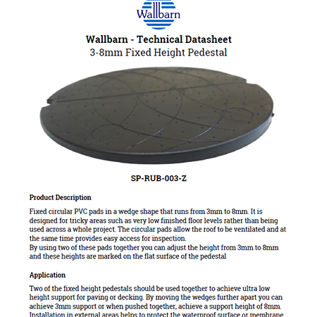 3-8mm Fixed Height Pedestal