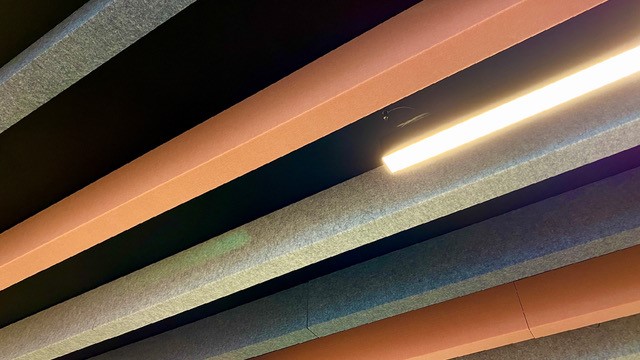 Soundspace® design and install bespoke acoustic beams for acoustics and aesthetics