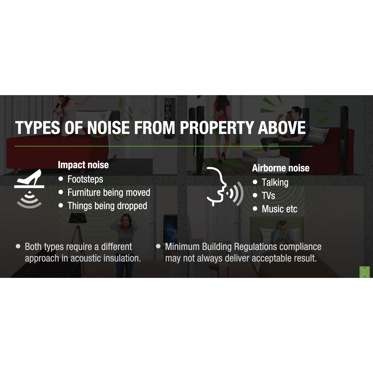 How to start solving the problem of nuisance noise from properties or rooms above