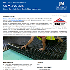 Newton CDM 520 eco Floor - 20mm Recycled Cavity Drain Basement Floor Membrane