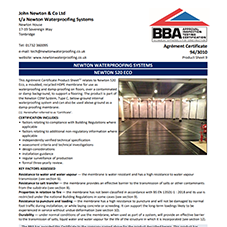 BBA Agrément Certificate Newton CDM 520 eco Floor