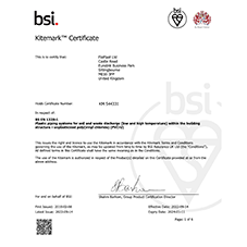 Certificate: BS EN 1329-1 (KM544331)