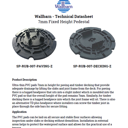 7mm Fixed Height Pedestal
