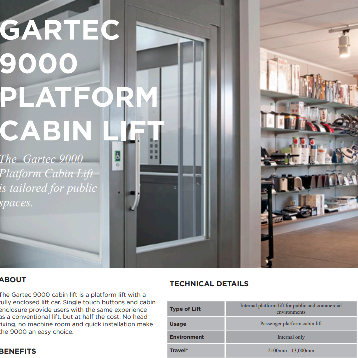 Gartec 9000 Platform Cabin Lift