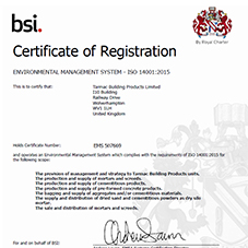 Aircrete and Aggregate blocks ISO 14001 Certificate