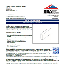 BBA Certificate Toplite 7 and Foundation 7