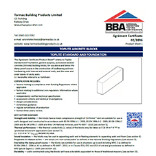 BBA Certificate Toplite Standard and Foundation 3.6N