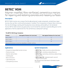 BETEC NSM product data sheet