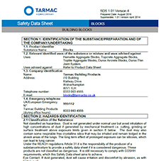 Blocks Safety Data Sheet