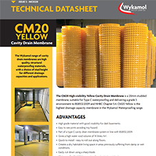 CM20 Yellow Cavity Drain Membrane Datasheet