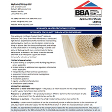 CM3 Cavity Drain Mesh Membrane BBA Certification