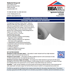 CM8 Cavity Drain Membrane BBA Certification
