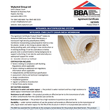 CM8 Cavity Drain Mesh Membrane BBA Certification