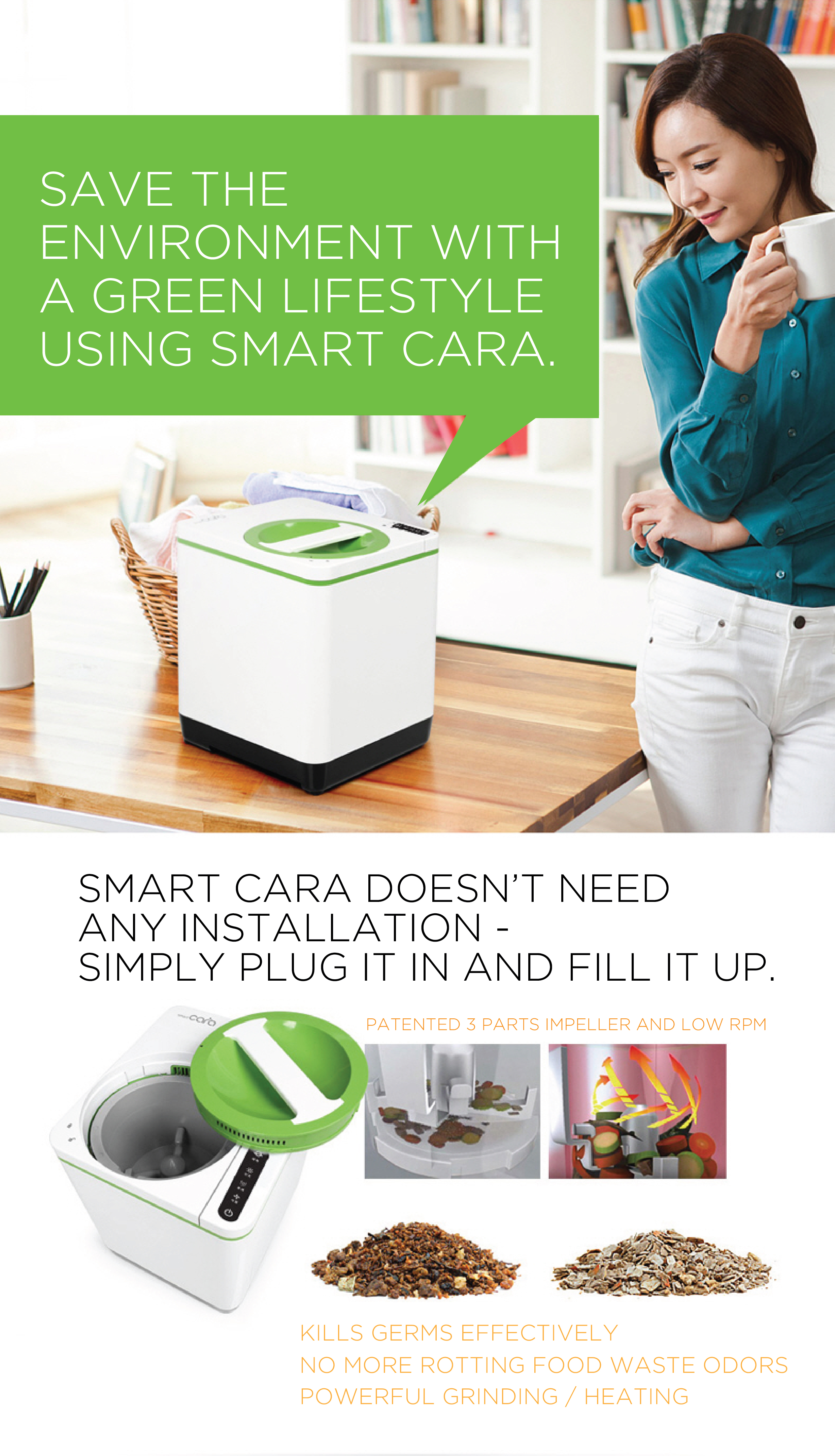Smart Cara present state of the art food composter