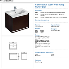 Concept Air 50cm Wall Hung Vanity Unit