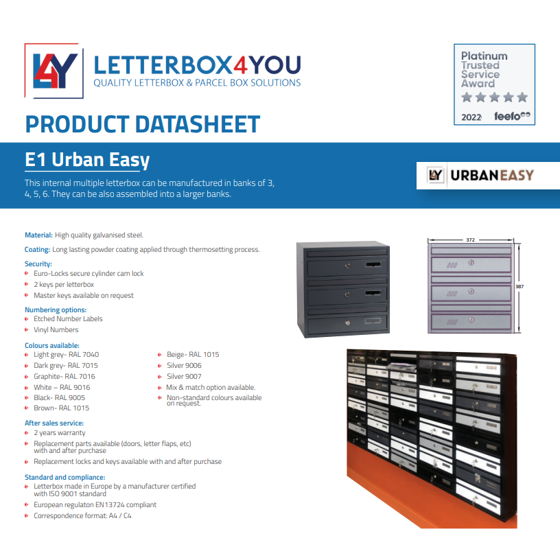 E1 Urban Easy Communal Post Boxes