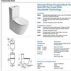 Concept Close Coupled Back To Wall WC Pan Arc With Aquablade Technology