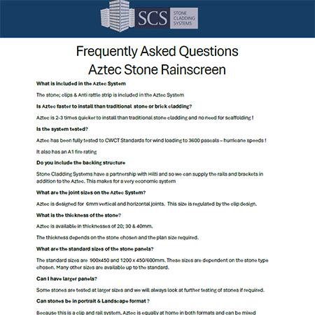 Frequently Asked Questions Aztec Stone Rainscreen