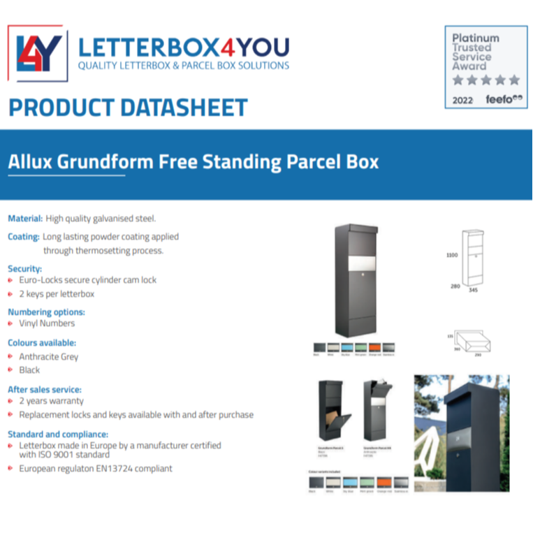 Free standing parcel drop box Grundform