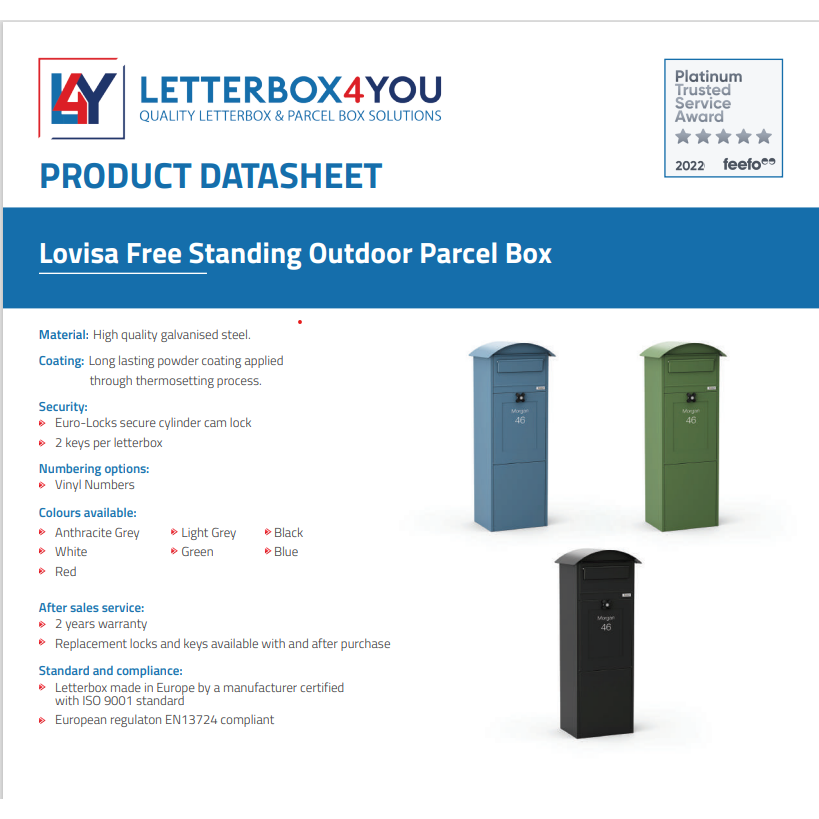 Free standing outdoor parcel box Lovisa