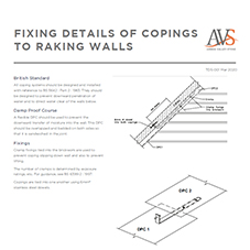 Fixing Details of Copings to Raking Walls