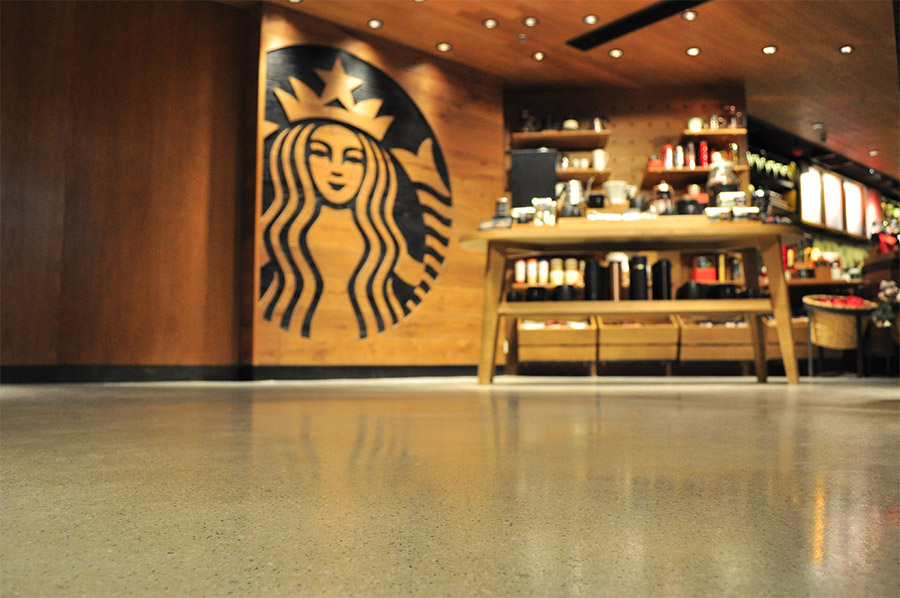 Flowcrete resin terrazzo floor at Starbucks, Hong Kong