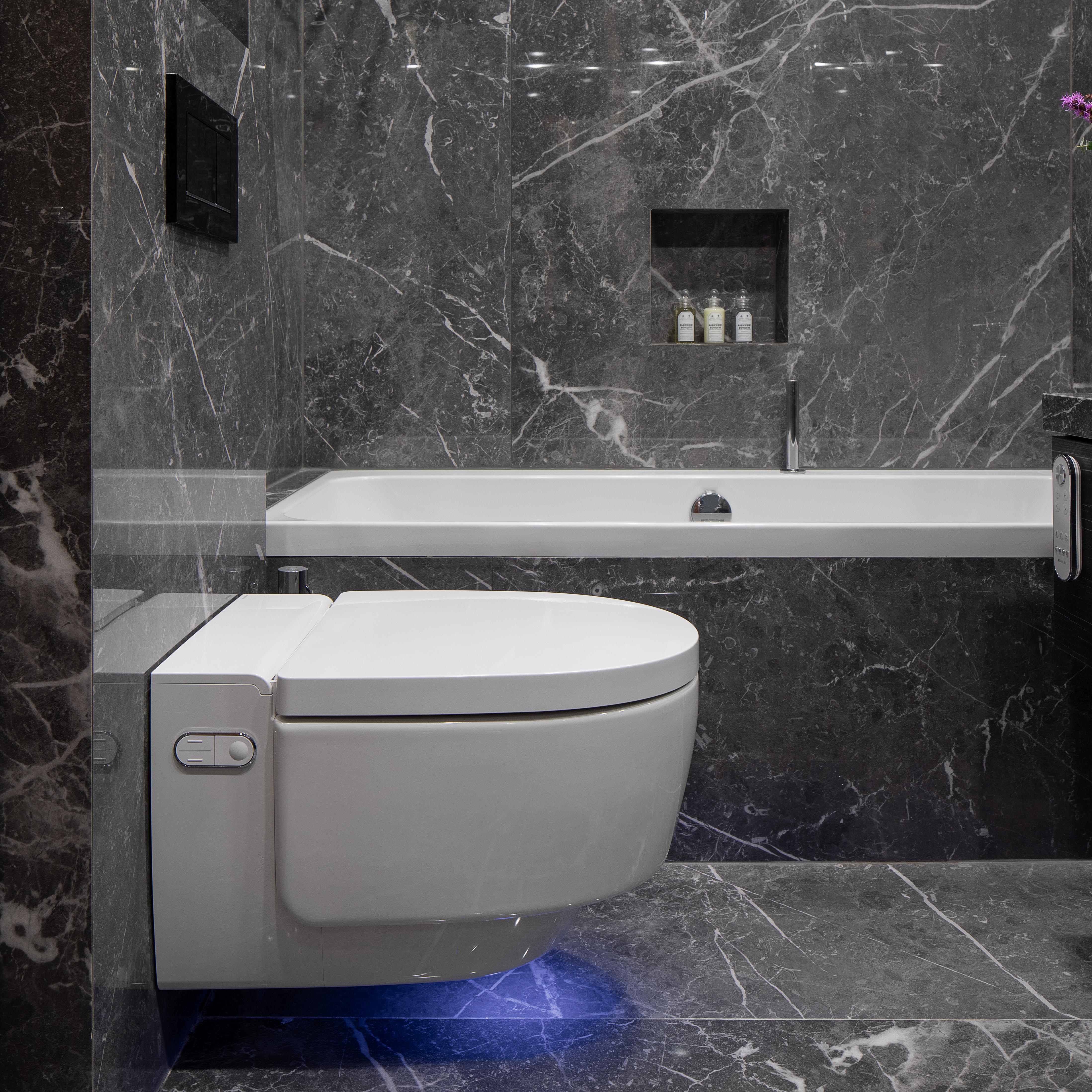 Geberit wall-hung AquaClean hotel toilet