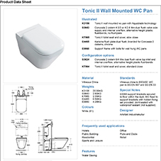 Tonic II Wall Mounted WC Pan
