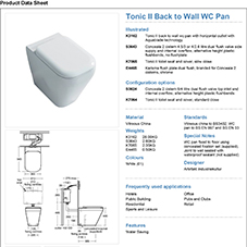 Tonic II Back to Wall WC Pan