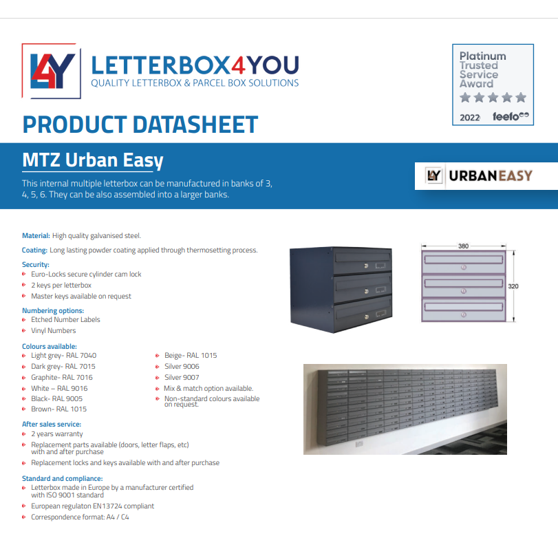 MTZ Urban Easy Multiple Letterboxes