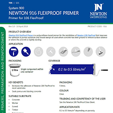 Newton 916 FlexProof Primer Tech Data Sheet