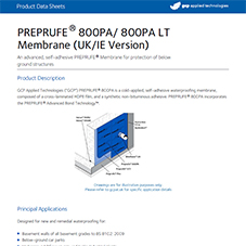 PREPRUFE 800PA/800PA LT Membrane