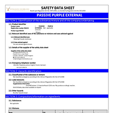 Passive Purple External Spray Safety Data Sheet