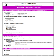 Passive Purple Internal Brush-Sealant Safety Data Sheet