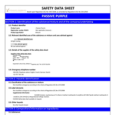 Passive Purple Internal Spray Safety Data Sheet