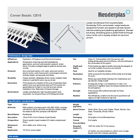 Renderplas Corner Beads CB10