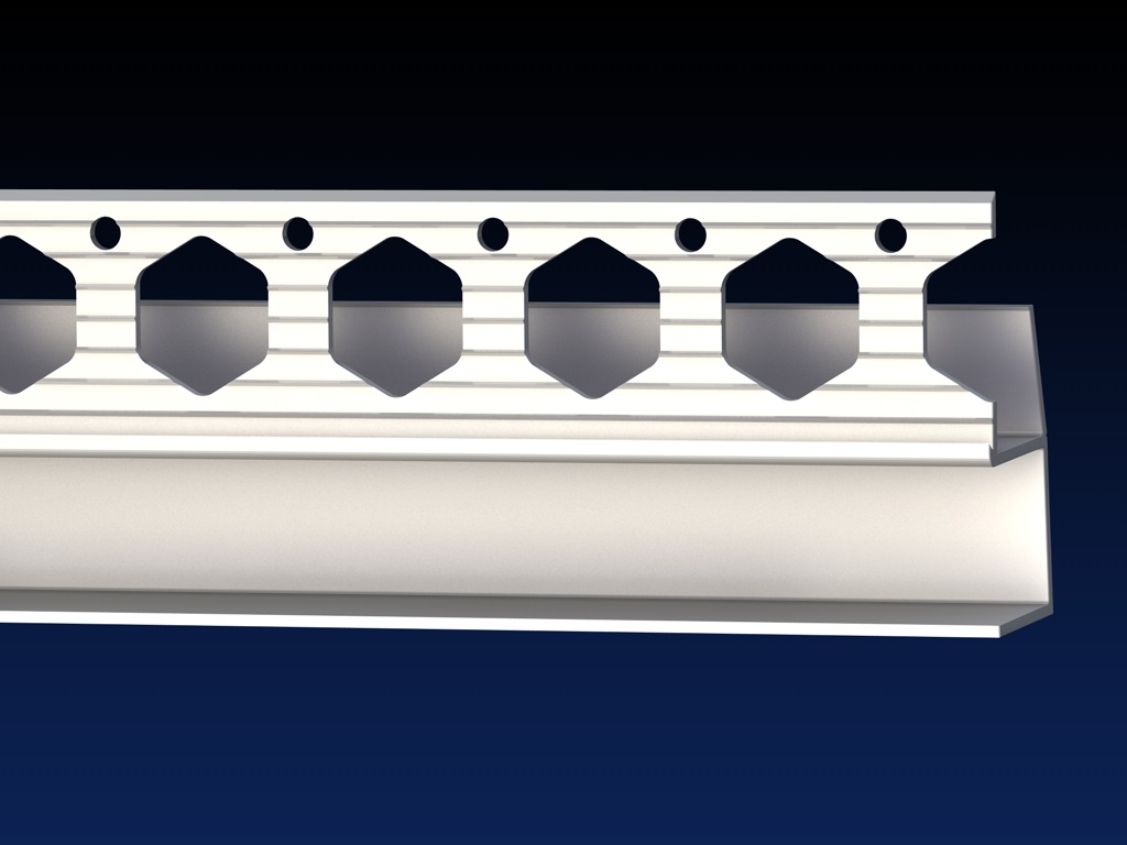 Renderplas PVC shadow gap ‘U’ profile, SGU15